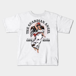 Vintage Guardian Angel Earth and Heaven Kids T-Shirt